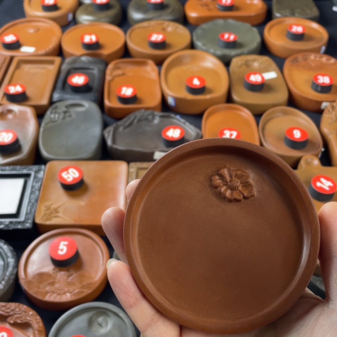 梦***想绛州澄泥砚福利山茶花砚