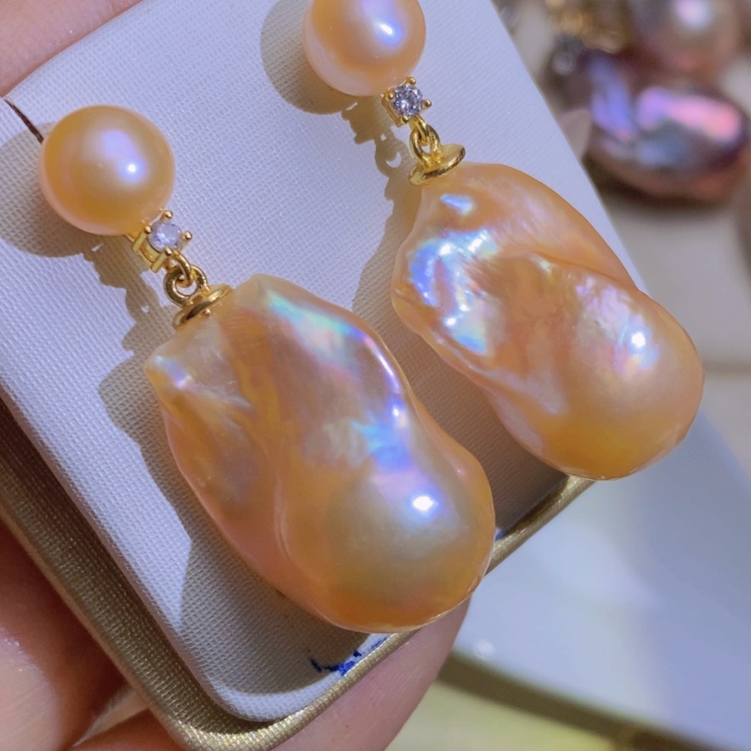 银S925镶嵌淡水珍珠微瑕