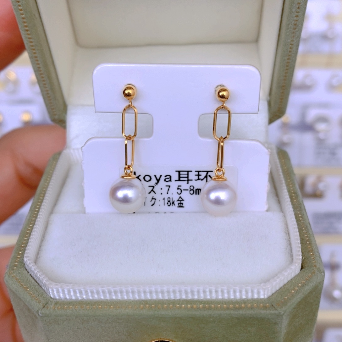 海水珍珠耳饰18K金镶嵌