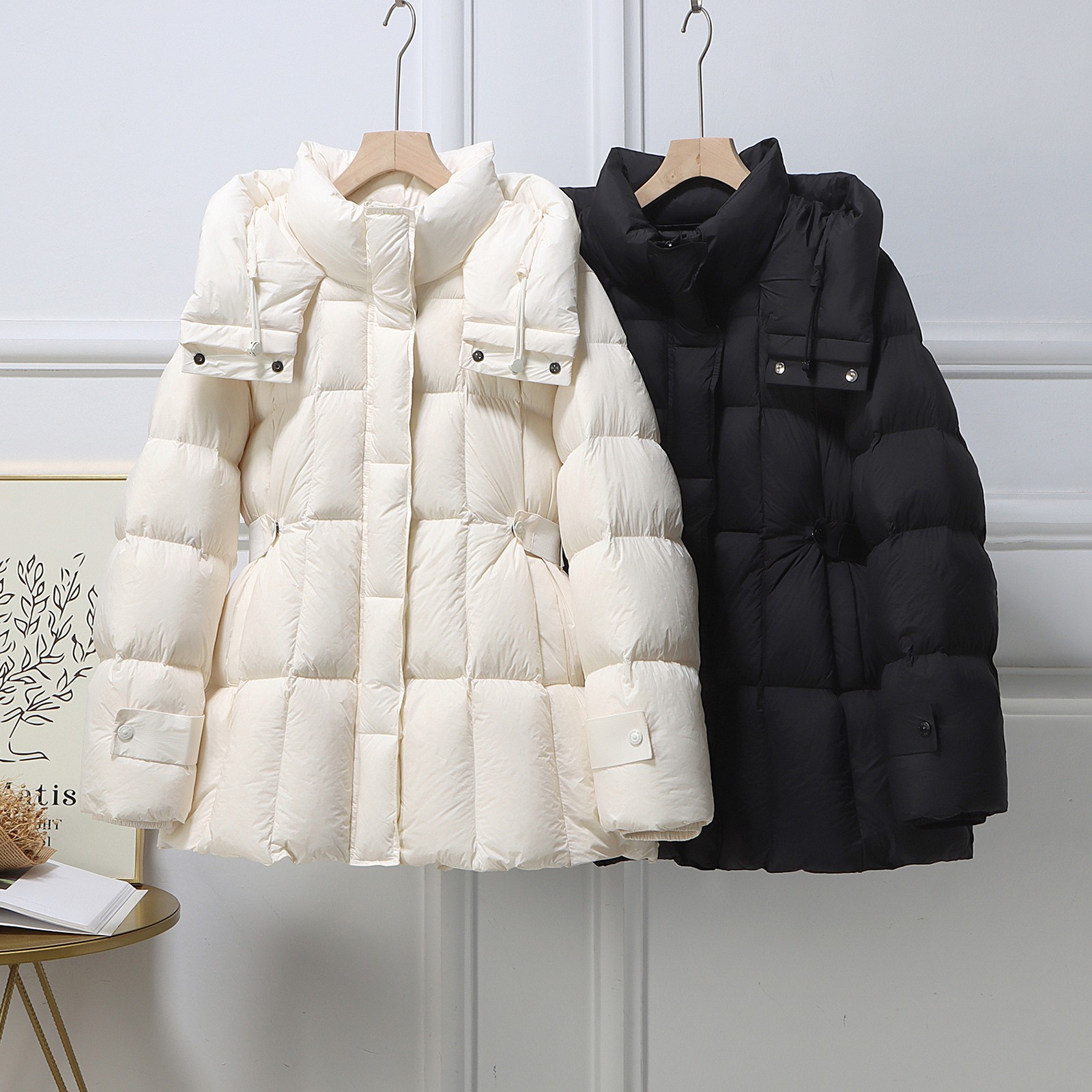 2025冬新款棉女中长款收腰中款小个子泡芙面包服加厚冬季时尚外套