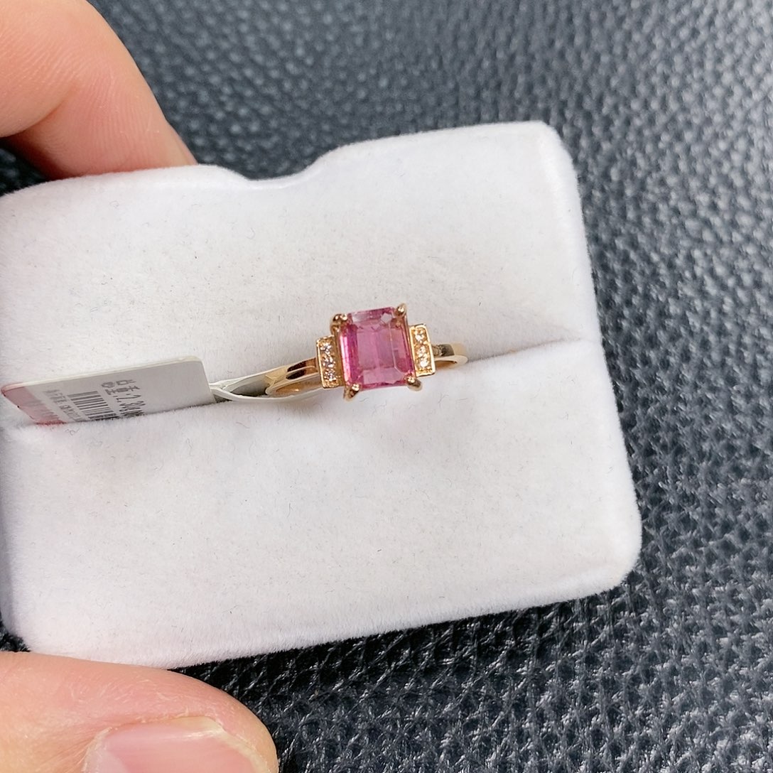 碧玺戒指18K金镶嵌福利