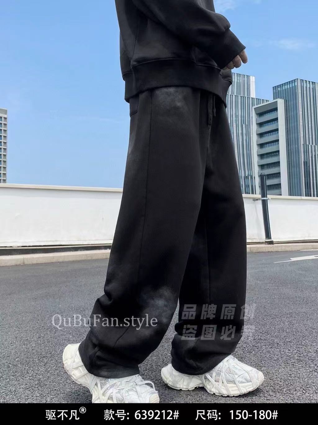 【9212-黑色】青少年秋冬款加绒休闲裤