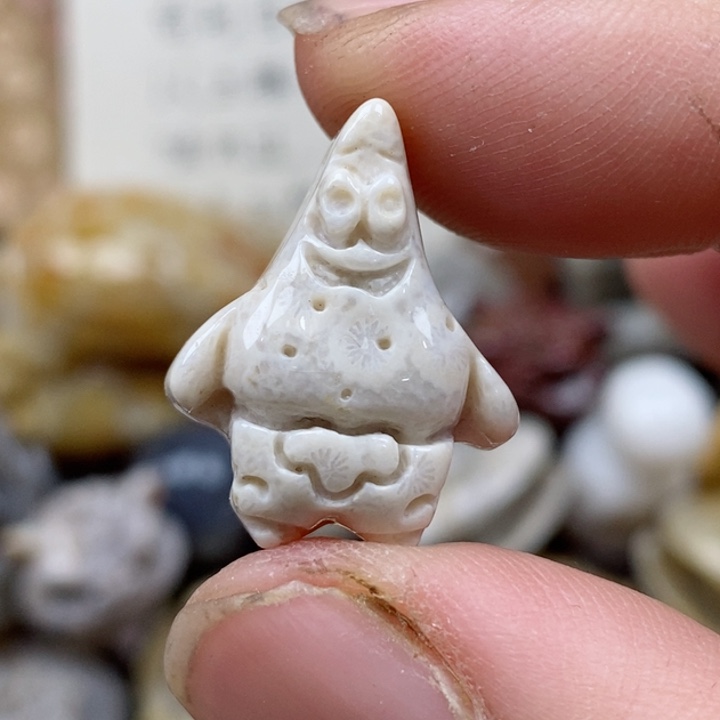 颈饰未镶嵌硅化珊瑚（珊瑚玉）小