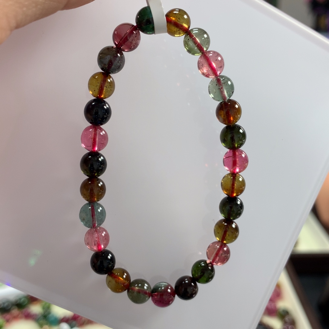 碧玺手链未镶嵌6.8毫米左右