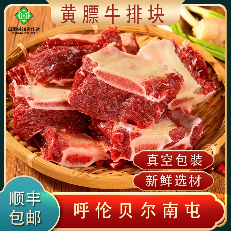 原切内蒙古散养草原黄膘牛肋排块质鲜美新鲜呼伦贝尔南屯产地发货