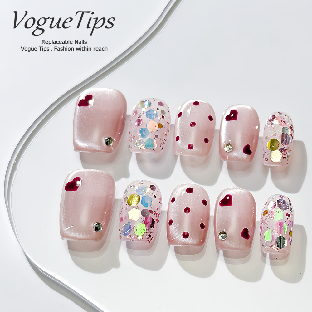 VogueTips仙女散花手工穿戴甲短芭蕾新款手绘高级感显白ZB429