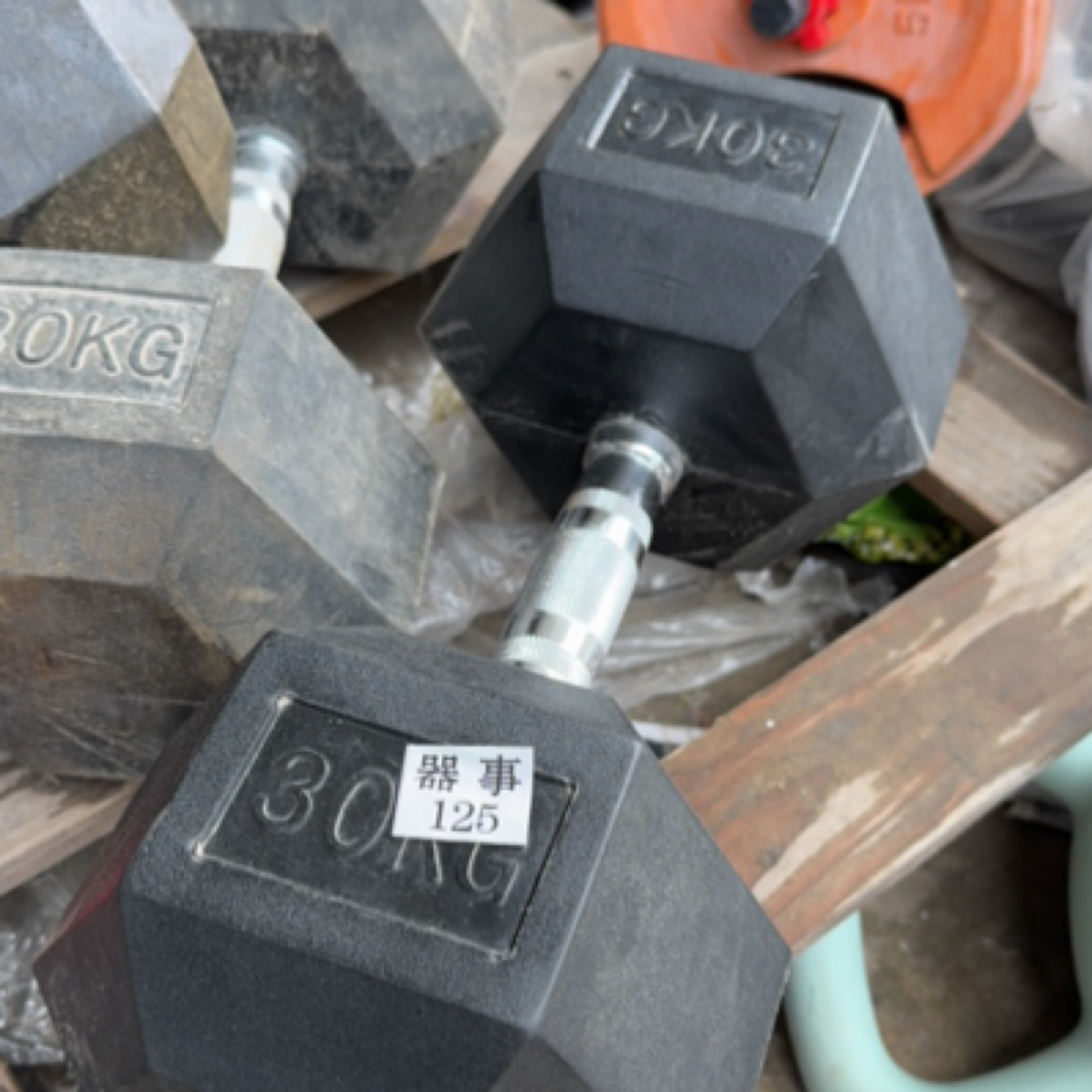 125健身六角包胶纯铁哑铃细手柄防止生锈适合男女锻炼