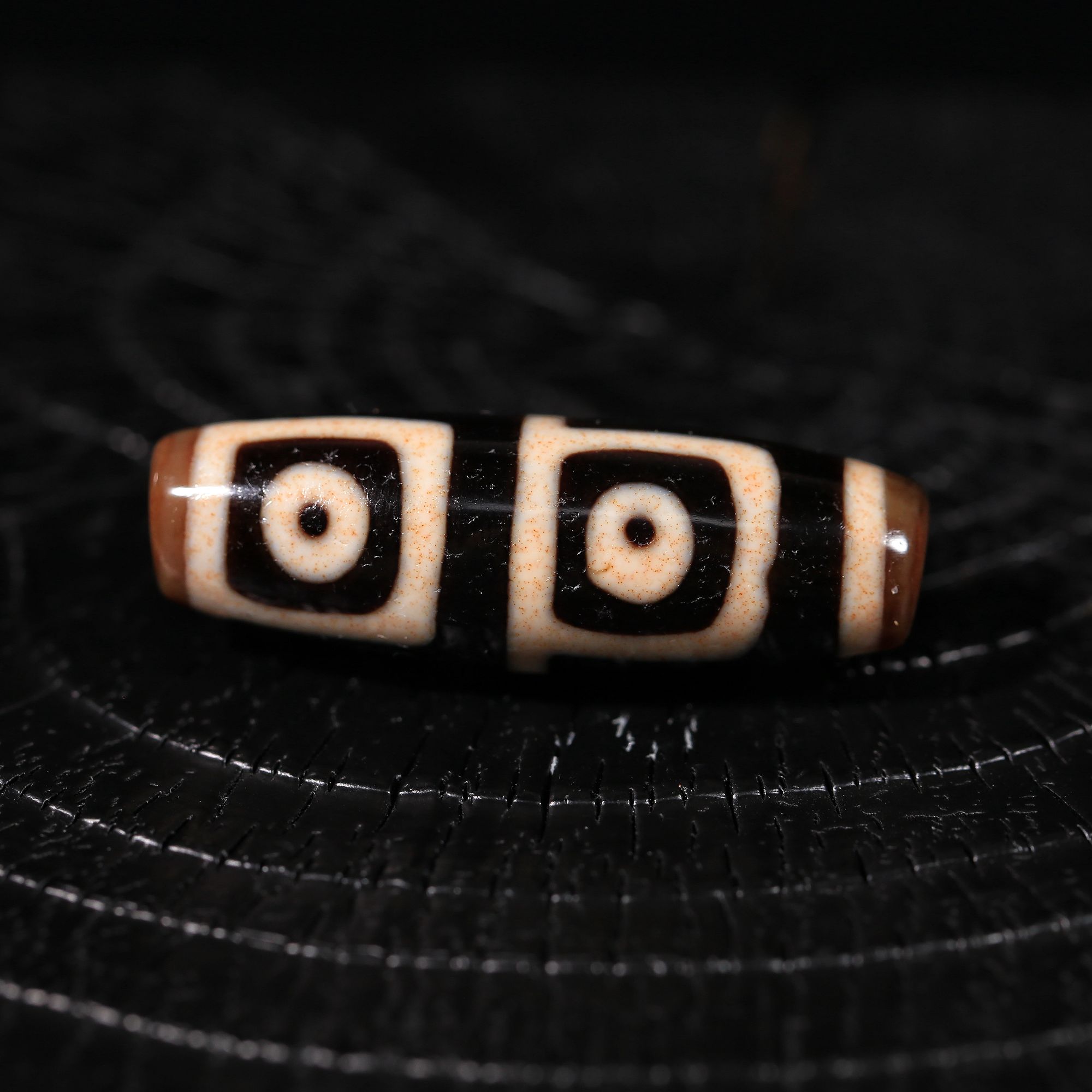 甜珠阁【行运任晓潘顶料】爆红砂地门四眼台湾精品天珠42.9*14.5mm