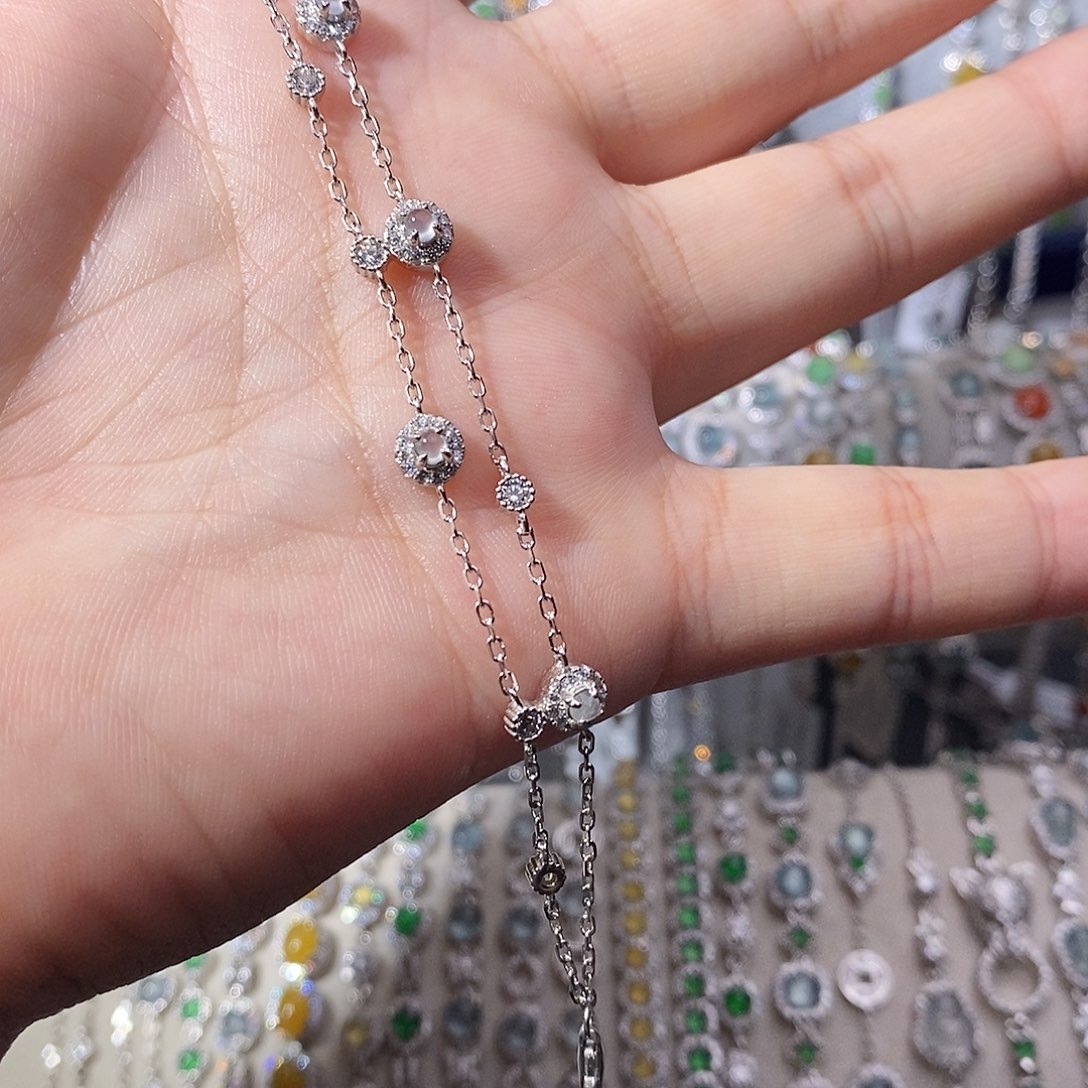 翡翠银S925镶嵌手链