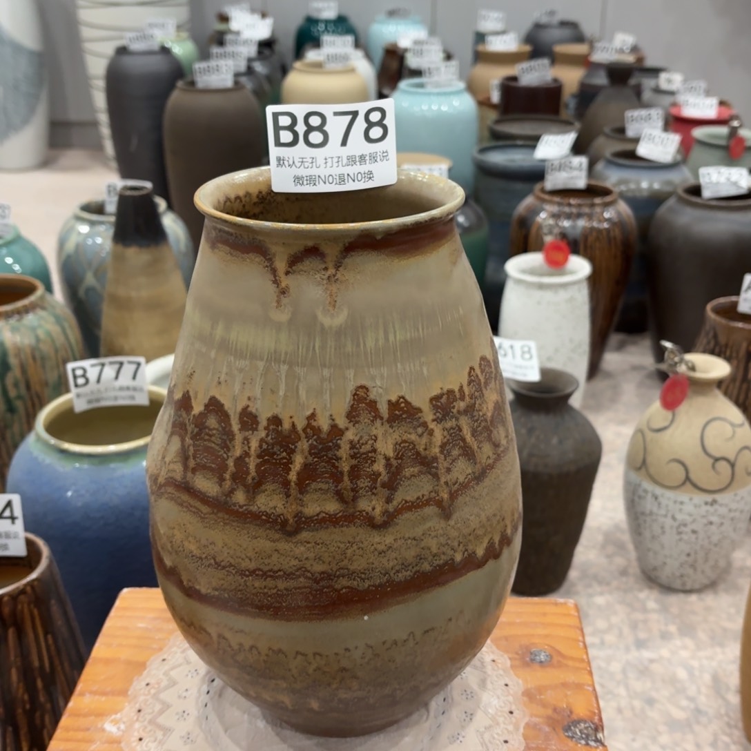 摆件878 景德镇陶瓷花瓶高26口9.5