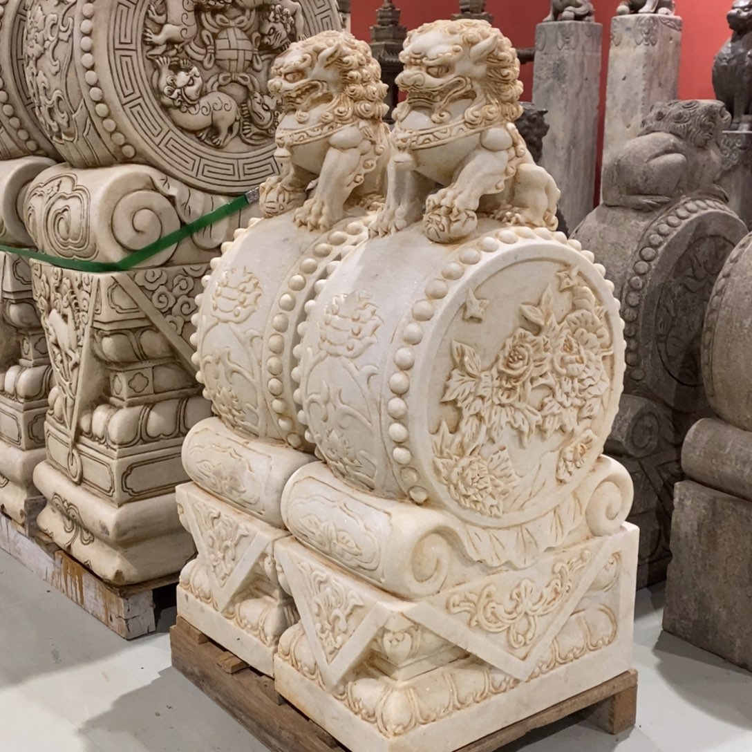 进***中石材80狮子抱鼓石包邮不管卸车不管安装