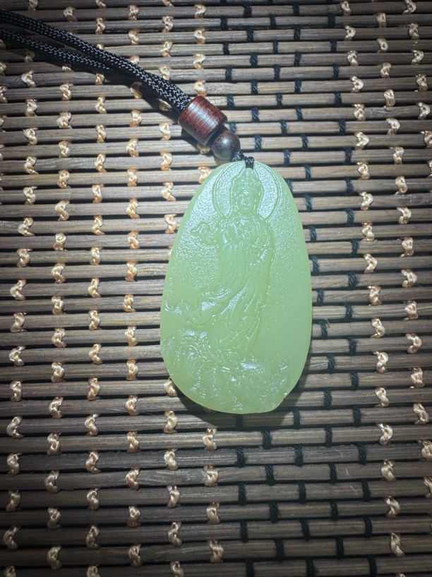 和田玉鸡油黄黄口3.5站观音
