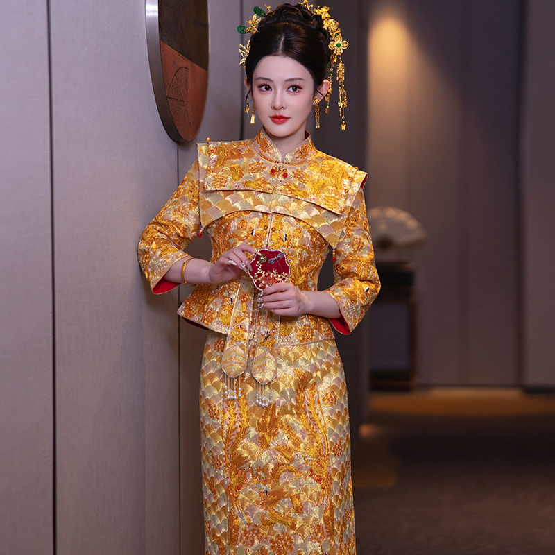 龙凤褂2025新款中式婚服重工刺绣出阁服新娘结婚嫁衣大五福女987