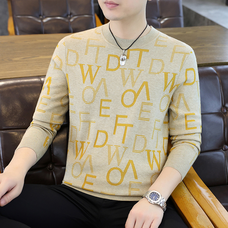 【高品质】帅气针织T恤2025秋季男卫衣打底衫圆领男士休闲百搭1112B