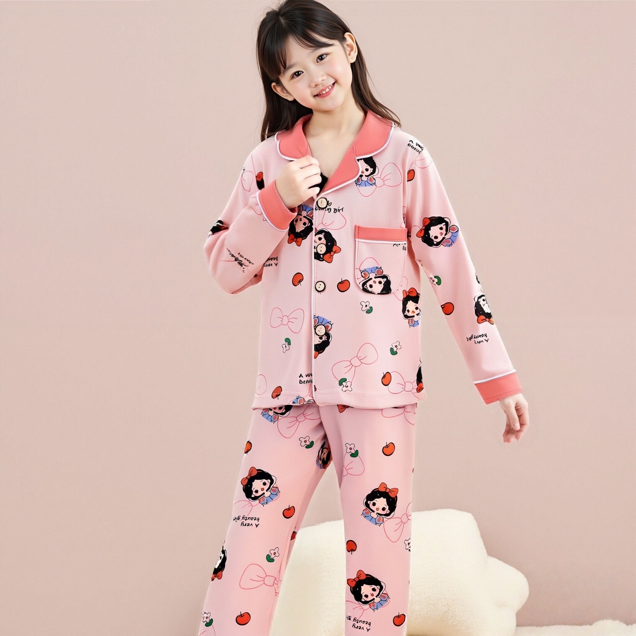 100%纯棉儿童家居服宝宝长袖长裤秋冬中大童设计款家居服套装睡衣