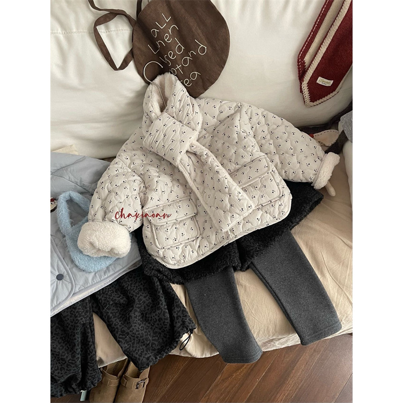 茶小安·25冬~碎花带围巾外套X53187（童装汉服）