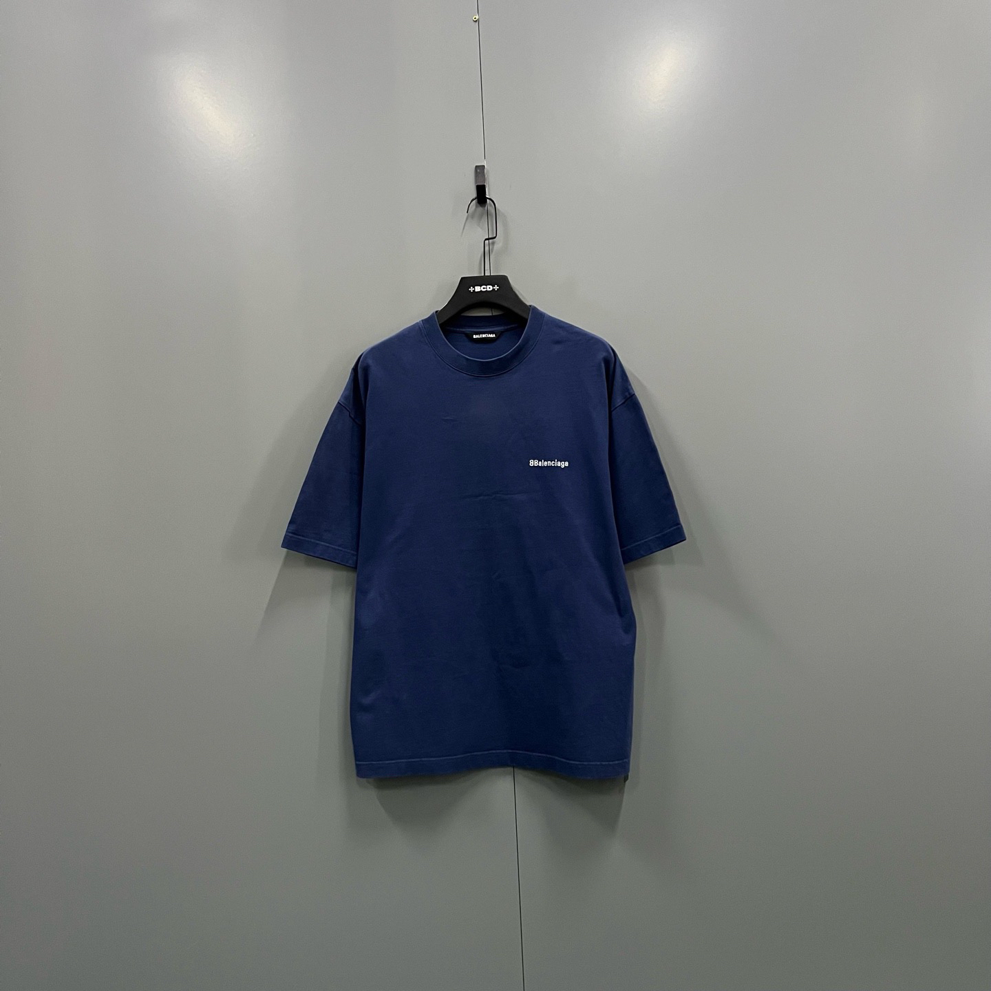 95新 Balenciaga/巴黎世家 (ll) 蓝色logo印花短袖 M码/610950