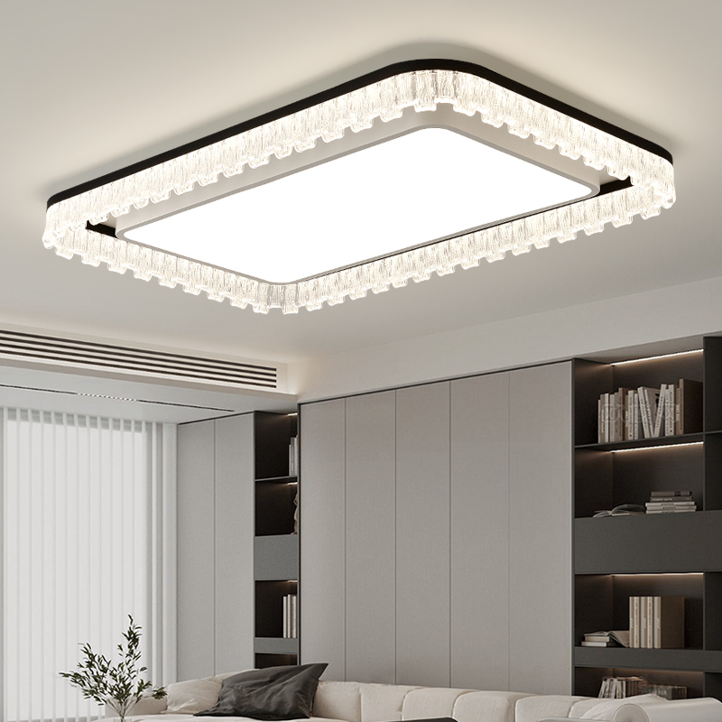 现代轻奢简约客厅灯大气创意个性长方形吸顶灯意式极简中山灯具