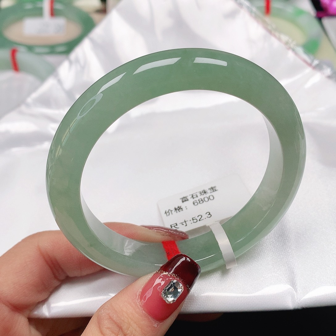 翡翠手镯未镶嵌天然翡翠手镯53