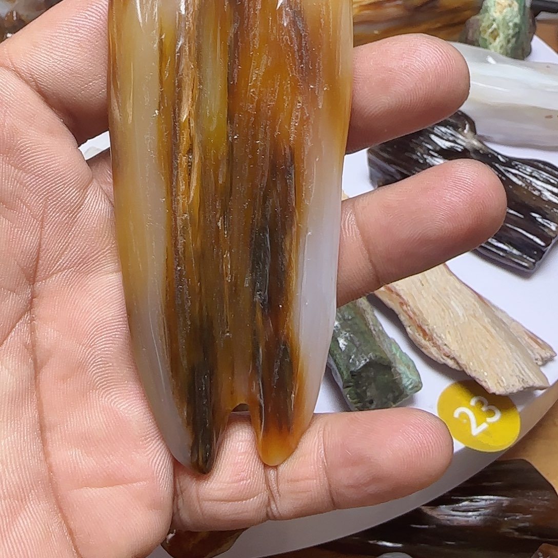 硅化玉未镶嵌手把