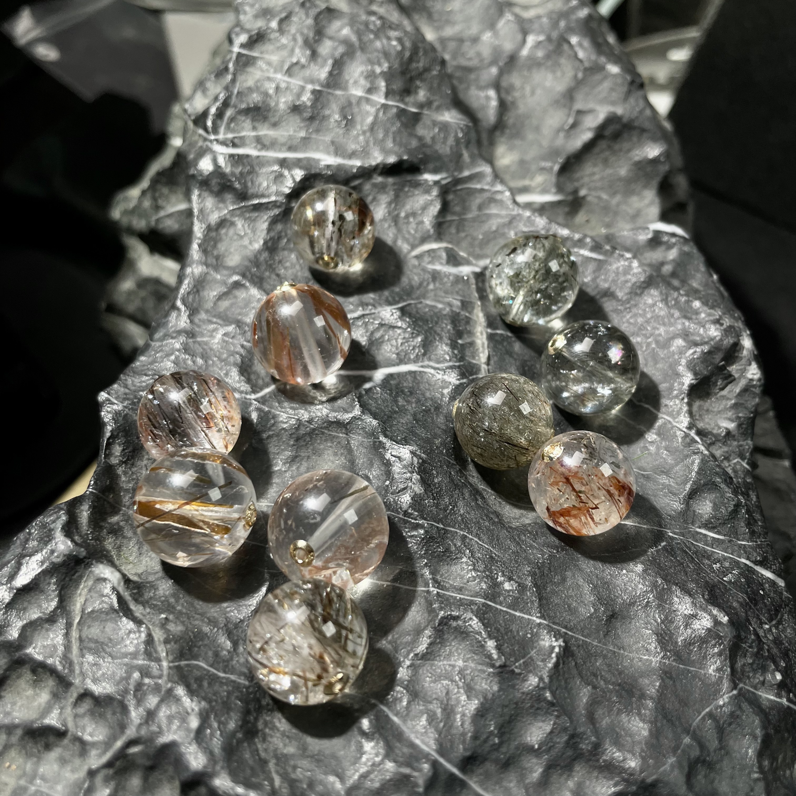 18k金黑金超铜发晶14mm多样性发其一 KT25090253