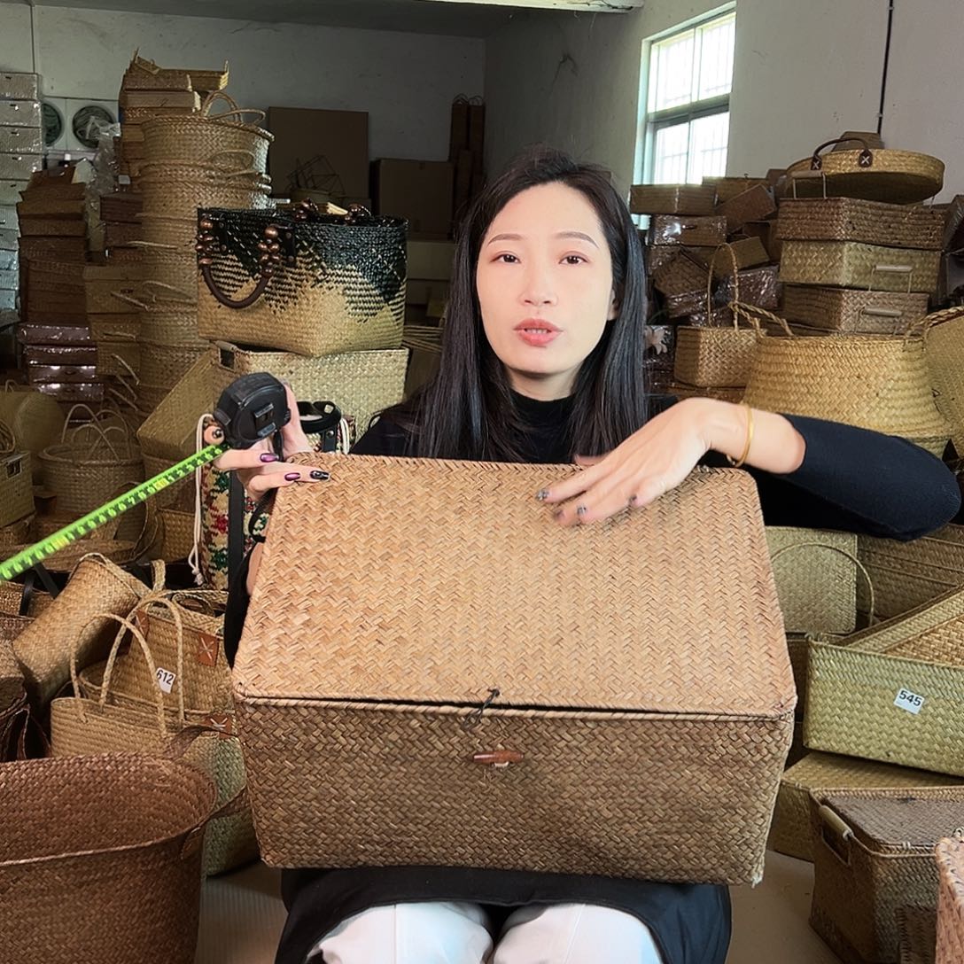 草编草编包/草编收纳盒带瑕疵