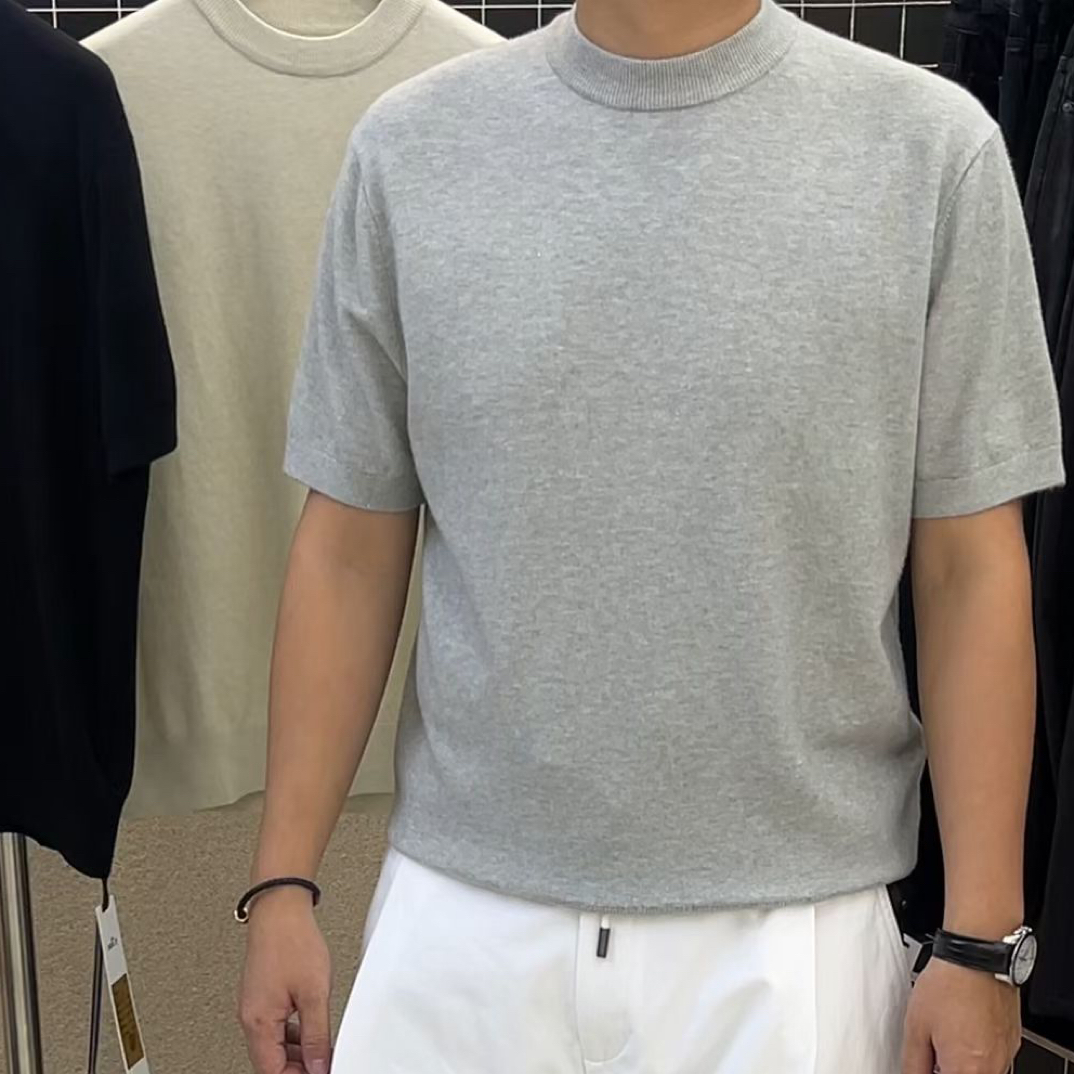 针织亲肤短袖打底 男款 中性秋冬休闲百搭