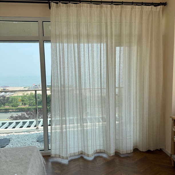 《树息麻纱》亚麻纱帘（送四抓钩）