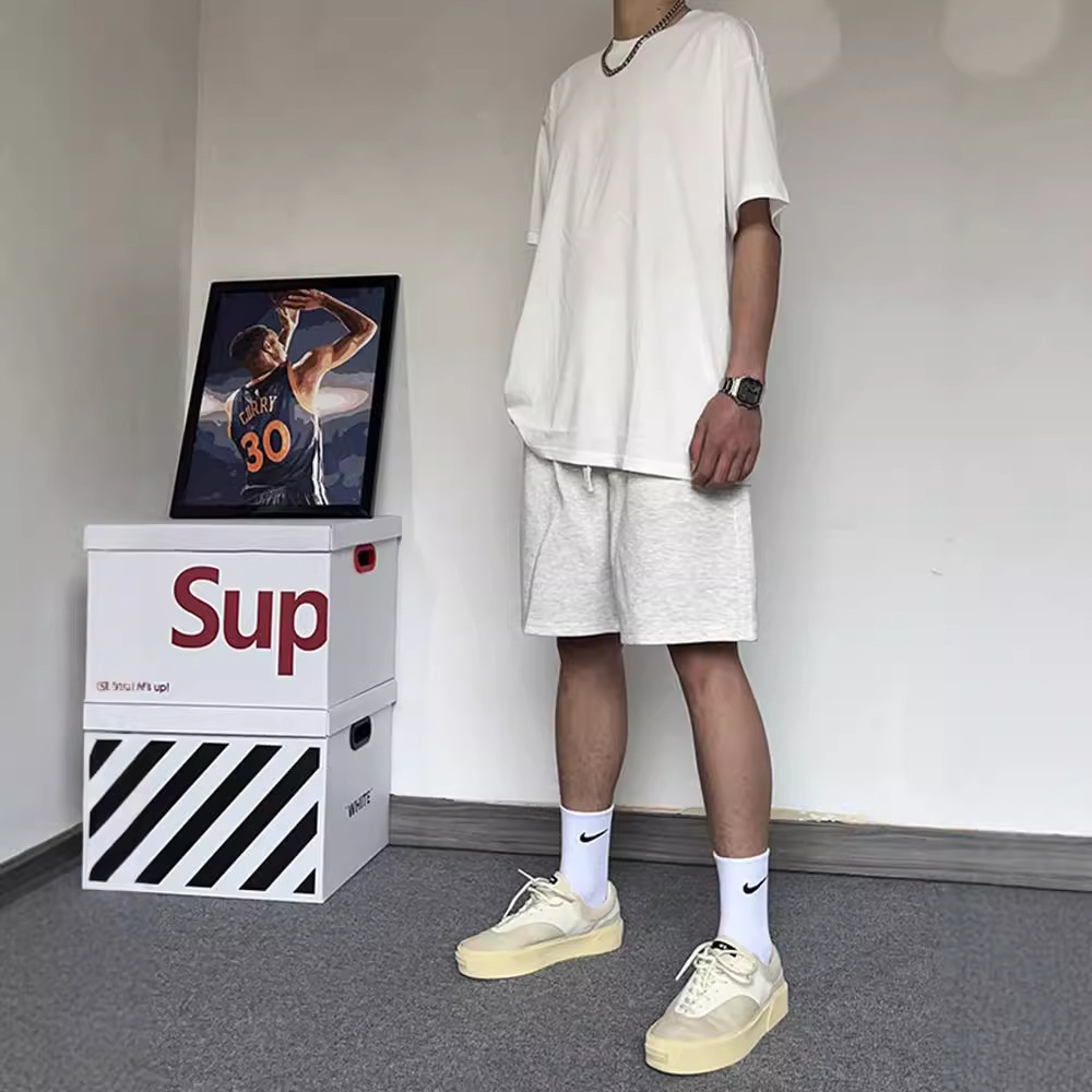 < 魏沅君 >夏季美式四分短裤男潮牌运动篮球纯色裤子健身休闲宽松