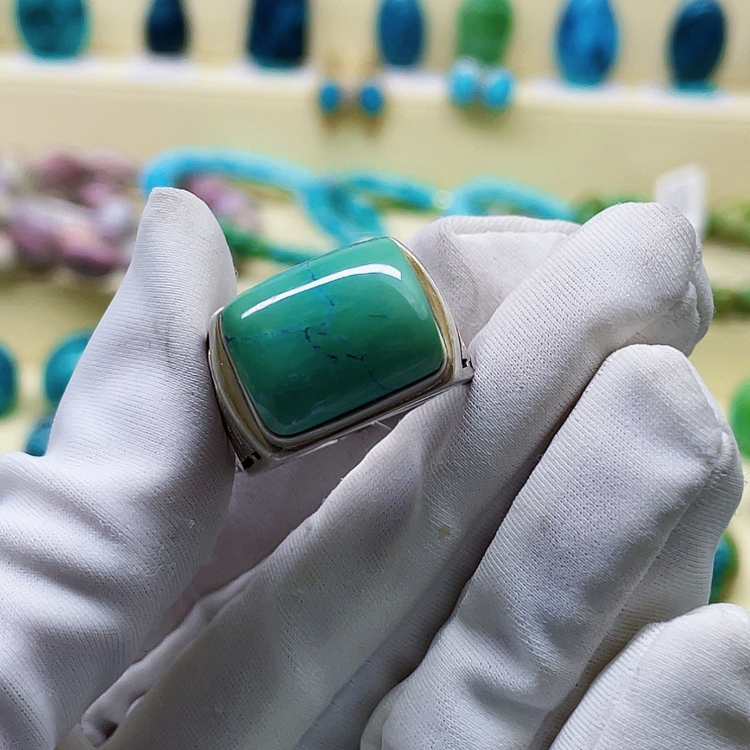 绿松石颈饰银S925镶嵌