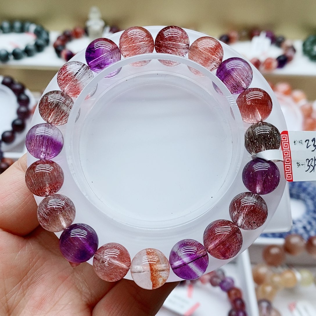 水晶未镶嵌手串糖果超七，