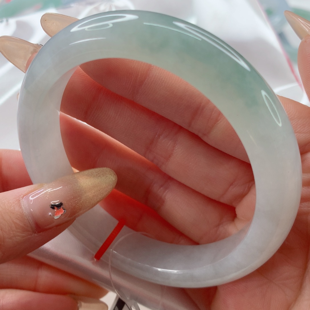 翡翠手镯未镶嵌好**生59.8 正圈