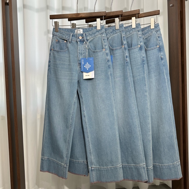 2025深圳南油欧货大厂高腰九分直筒裤女浅色水洗显瘦遮胯四面高弹