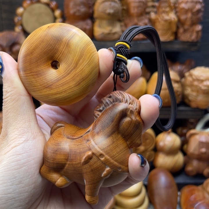 ****茶柏木（崖柏）平安扣（宠粉福利不退不换）➕胖胖马