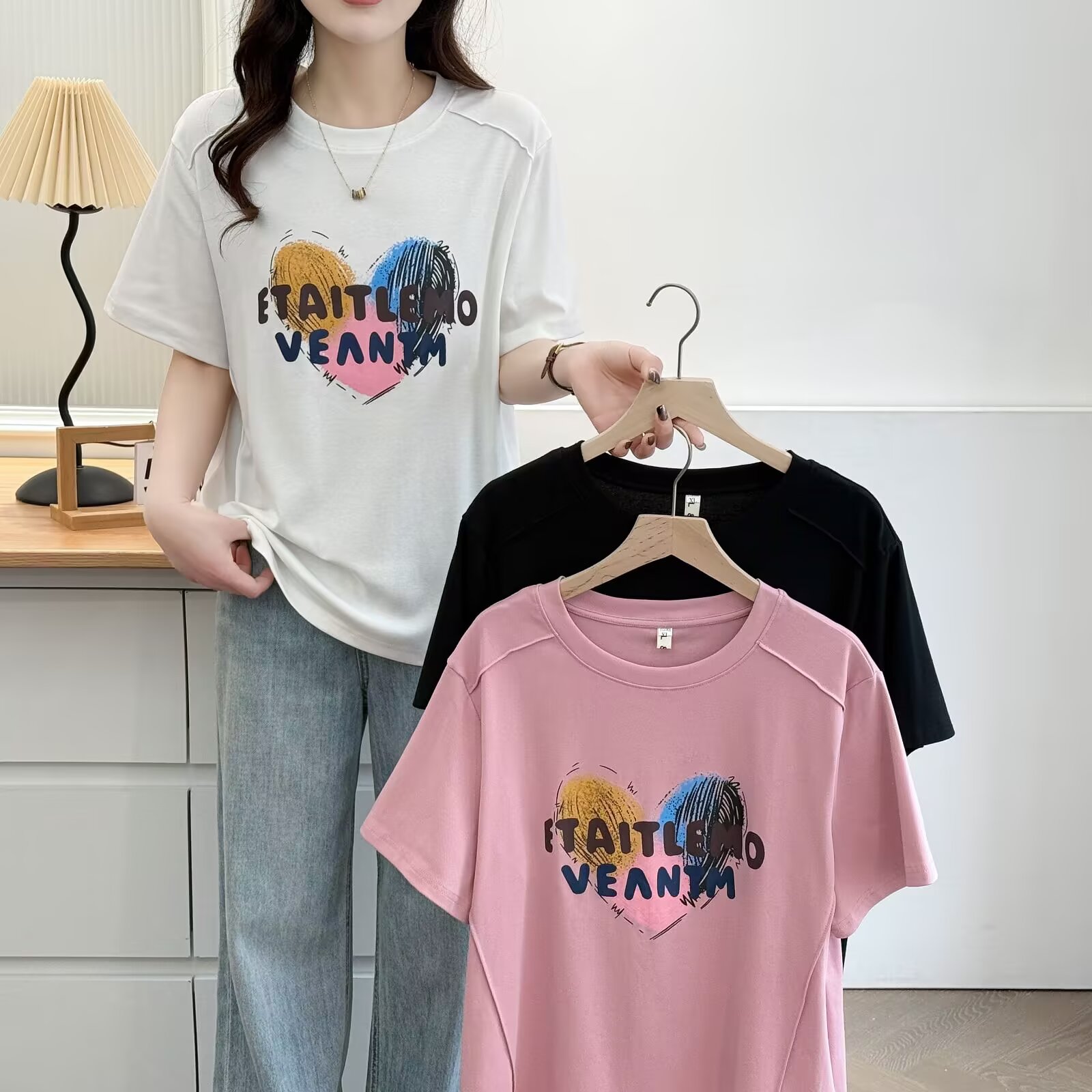 200斤大码女装2025新款夏季短袖t恤胖妹妹mm时尚印花上衣小衫