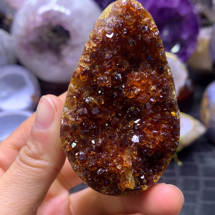 水晶黄晶花蛋未镶嵌