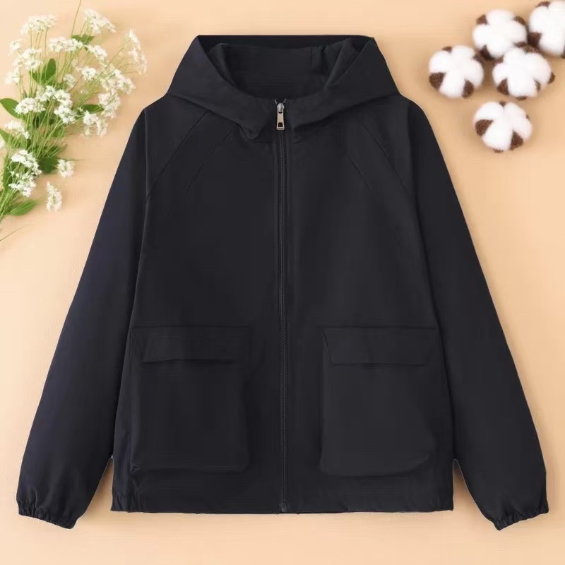 S006百搭秋季短款风衣防风原宿风短外套薄款休闲女运动