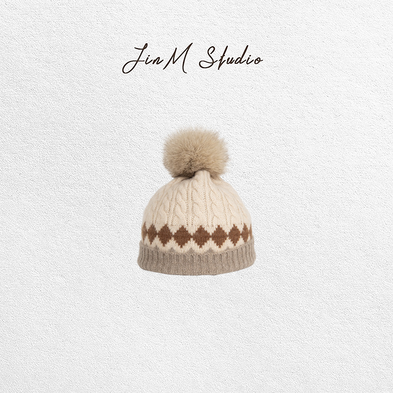 Jinmstudio丨羊绒毛针织毛线帽642501A0565
