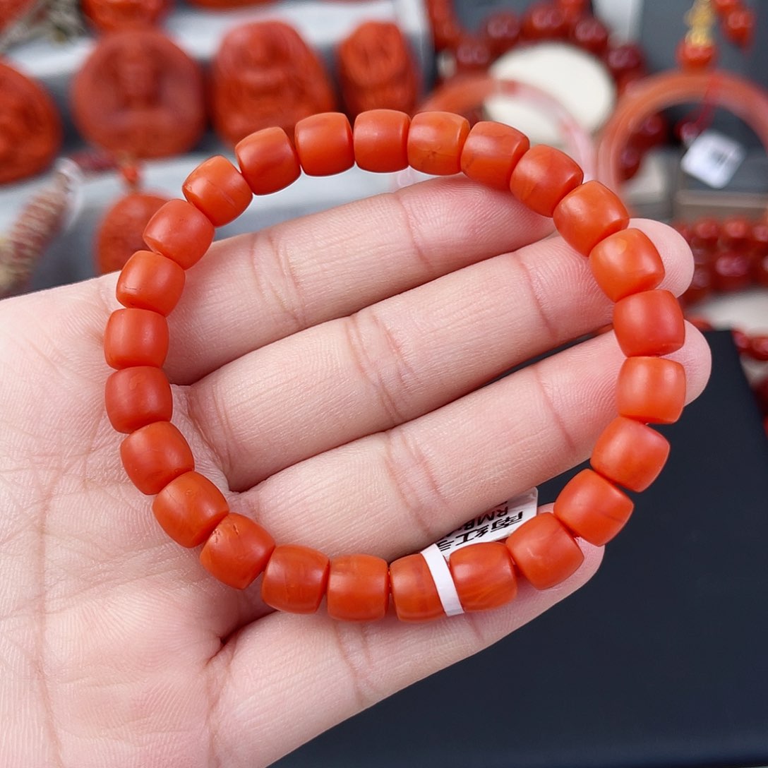 手串未镶嵌南红玛瑙保山哑光直切单圈8mm