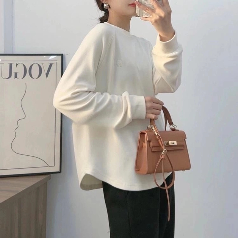 【暖宝宝】澳绒T气质圆领打底衫秋冬软糯亲肤长袖百搭慵懒上衣女