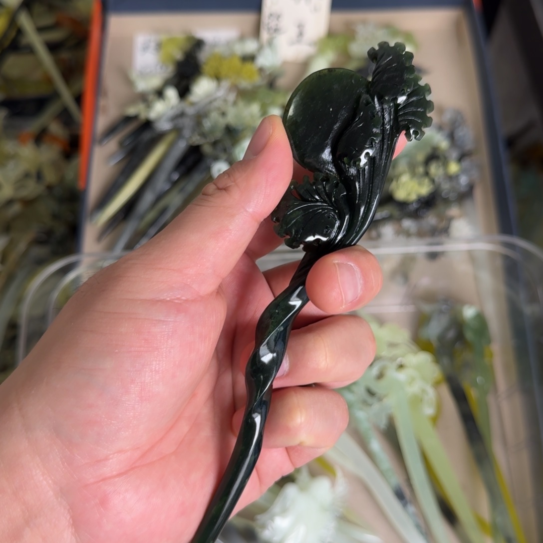 岫玉发饰未镶嵌明君玉簪贼拉好看