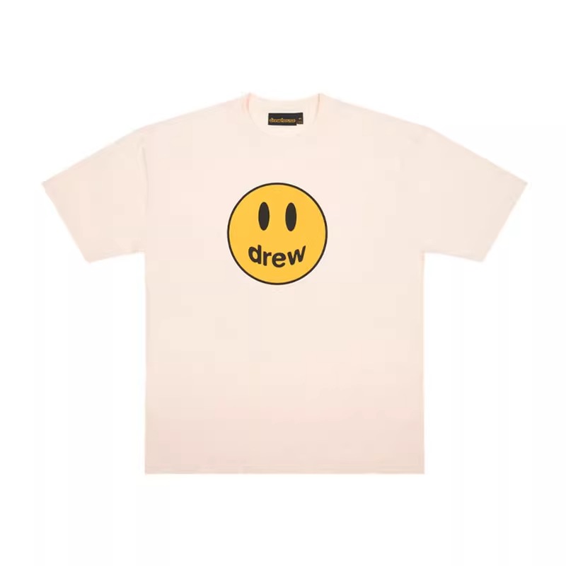 drew house mascot笑脸印花宽松短袖圆领T恤 奶白 DH-HJ2121-MCCM