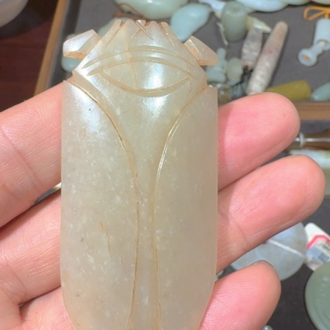 和田玉（青玉）车挂未镶嵌东****方