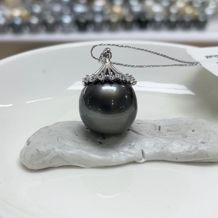 银S925镶嵌吊坠(不含链)海水珍珠15-16mm94号