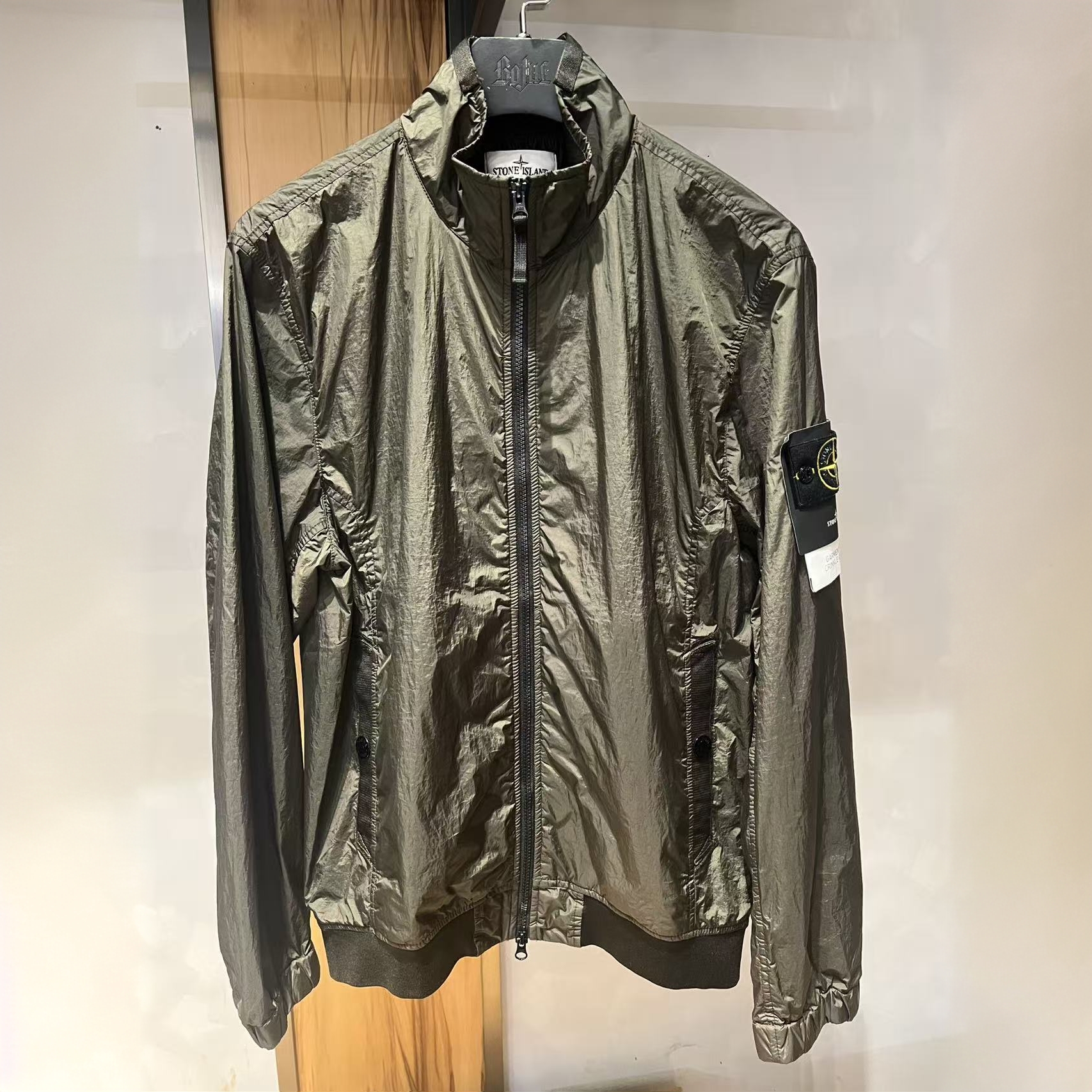 未使用 STONE ISLAND 男士立领薄款时尚休闲夹克外套绿色