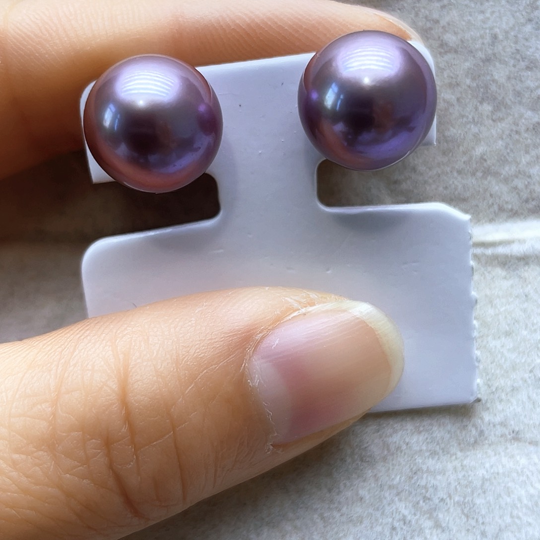 淡水珍珠耳饰银S925镶嵌