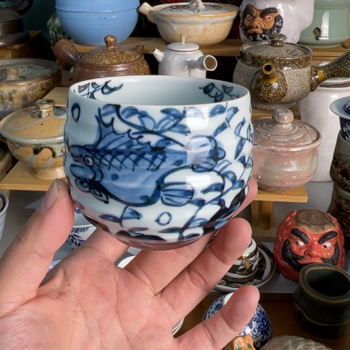 瓷片青花主人杯子不错