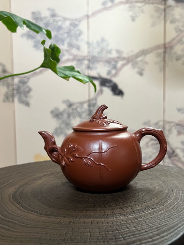 御器紫砂 南瓜 朱泥 300ml 宜兴紫砂传承经典 手工制作