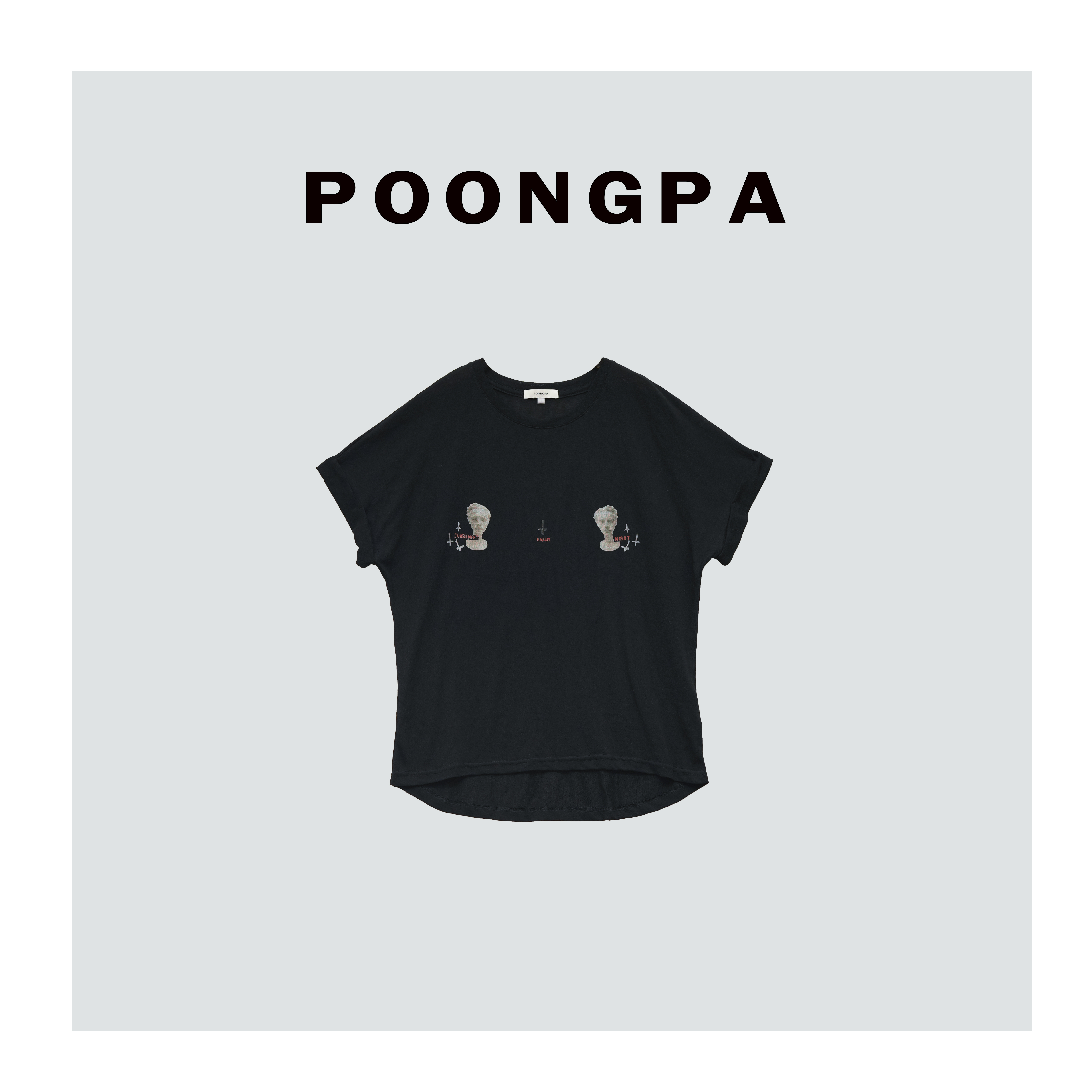 POONGPA/“口碑系列”随性简单休闲短袖/小众设计中大码显瘦