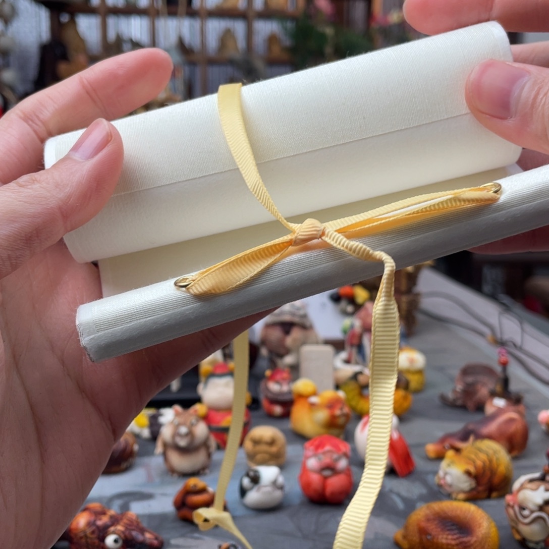 闲***二木方颜竹木艺术把件